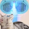 Steamy Cat Brush With Handle featuring soft silicone bristles